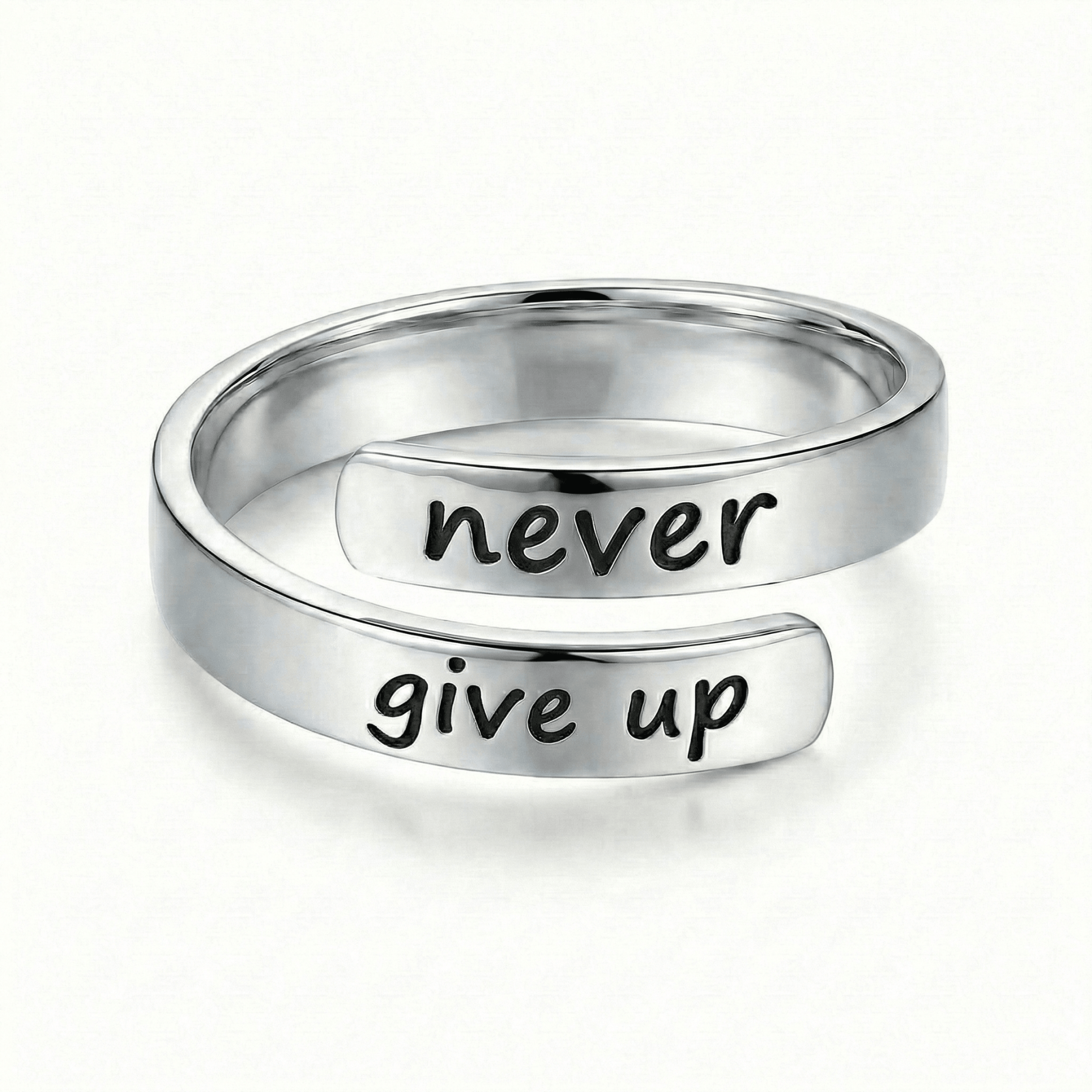 Never Give Up - Minimalist Ring