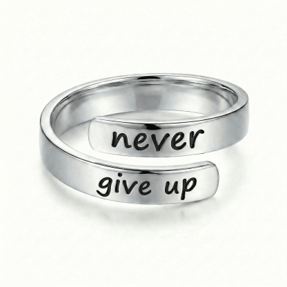 Never Give Up - Minimalist Ring