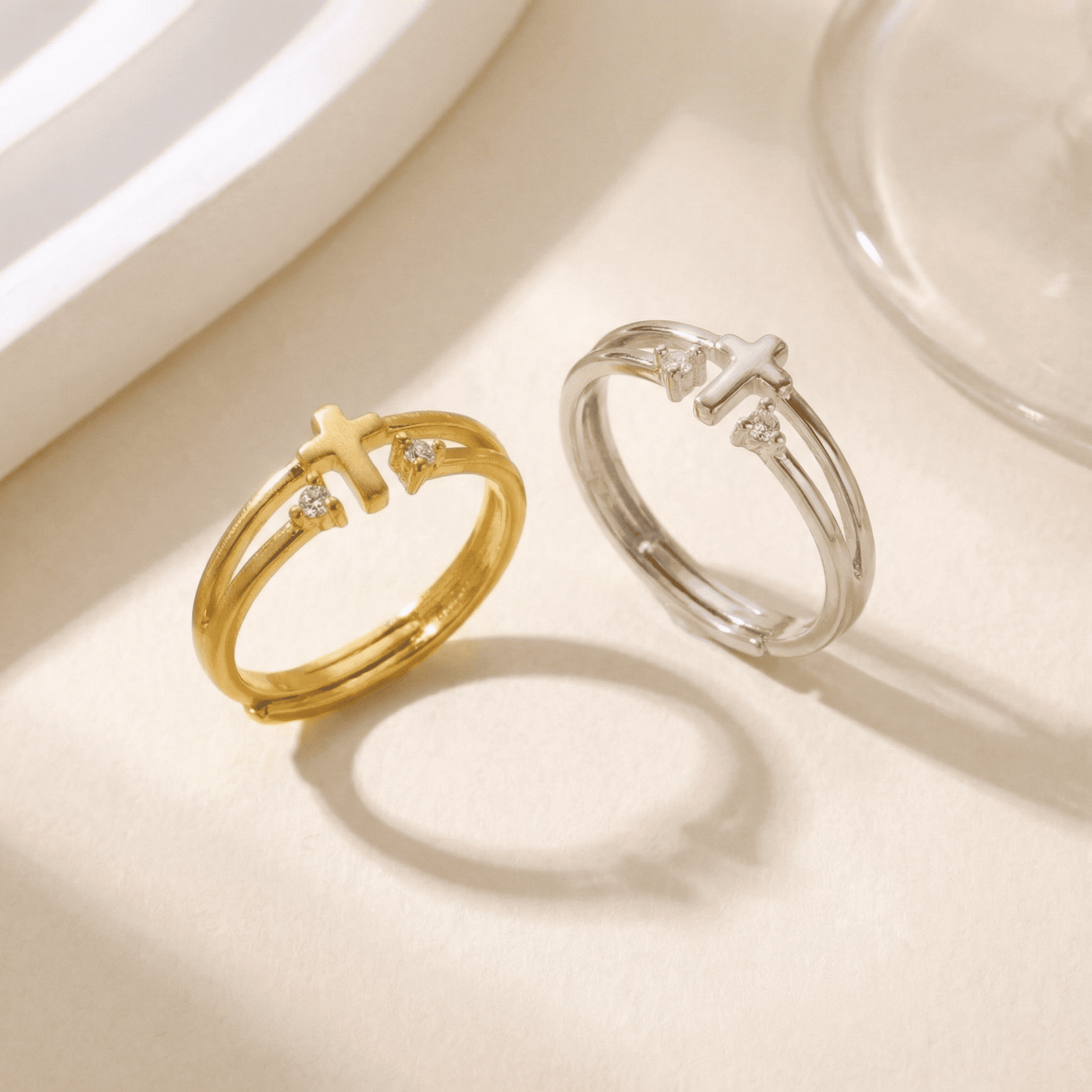 Cross Ring with Shine