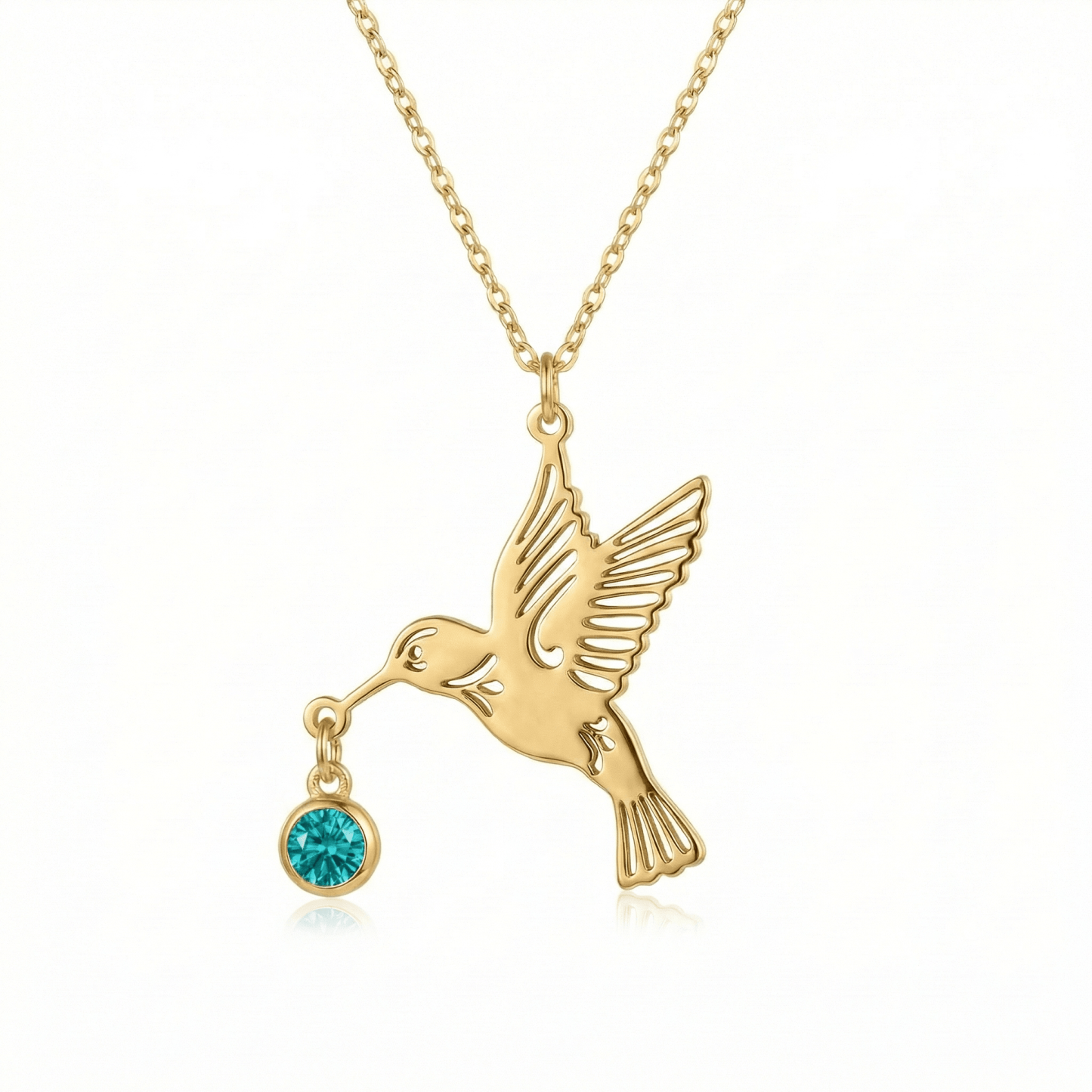 Hummingbird necklace (Birthstone)