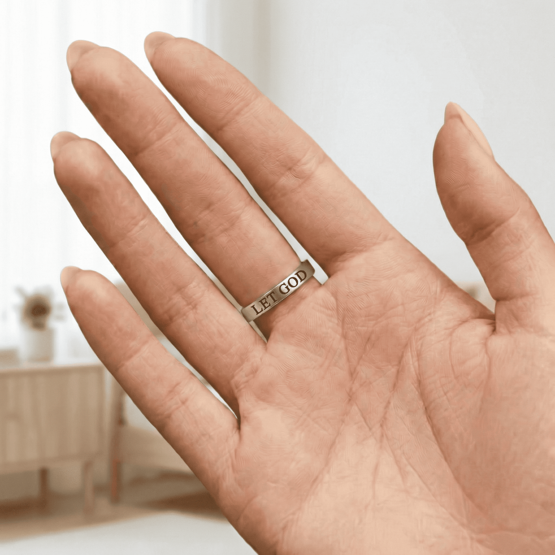 Crucifix Engraved Ring