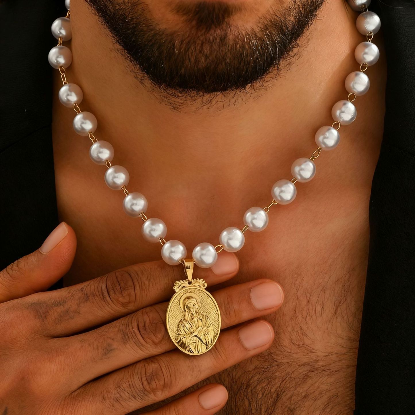 Pearl Crucifix Necklace