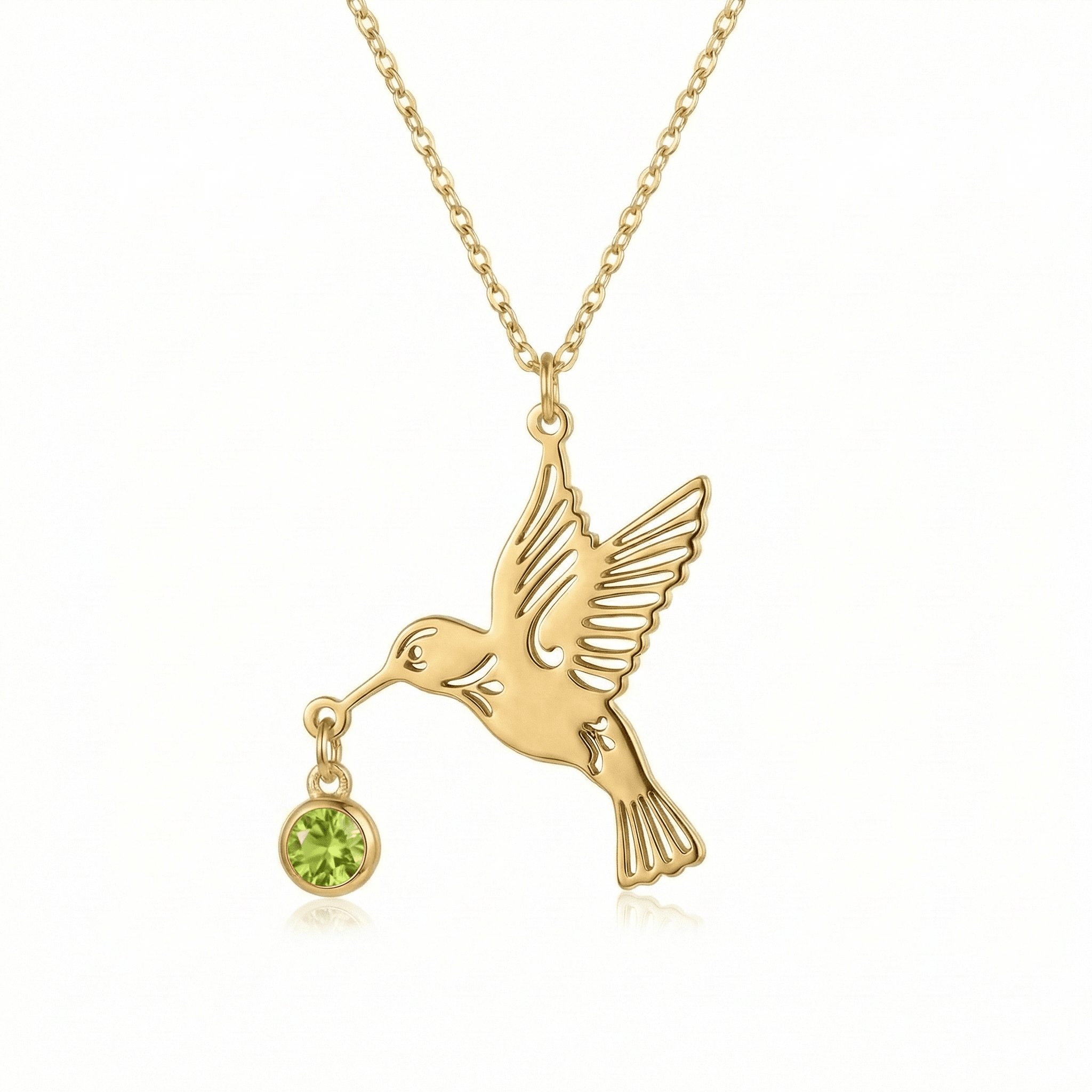 Hummingbird necklace (Birthstone)
