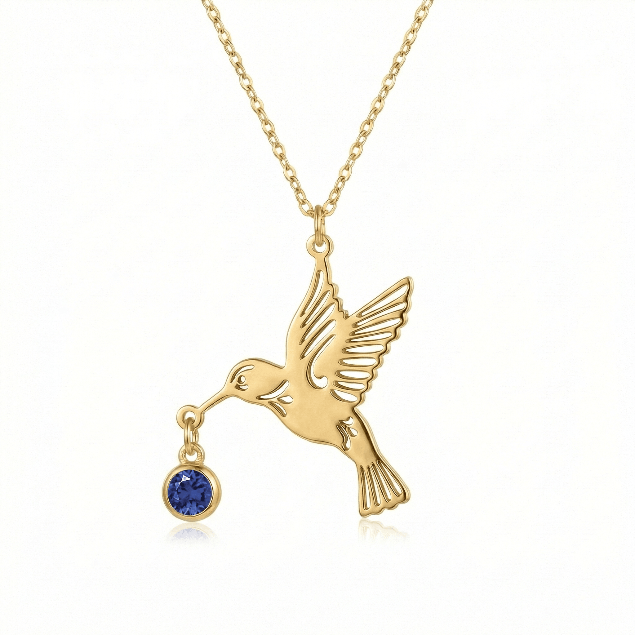 Hummingbird necklace (Birthstone)