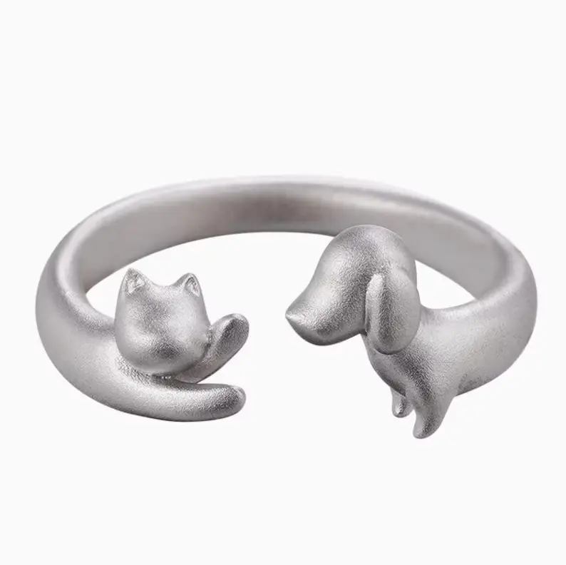 Cat Dog hug Ring