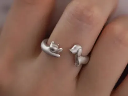 Cat Dog hug Ring