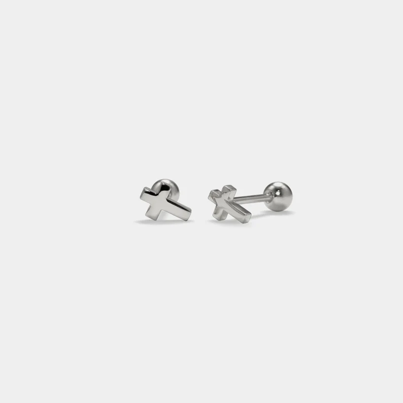 Dainty Cross Stud Earrings