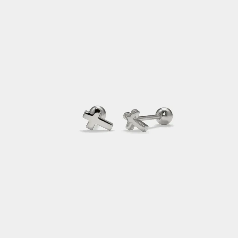 Dainty Cross Stud Earrings