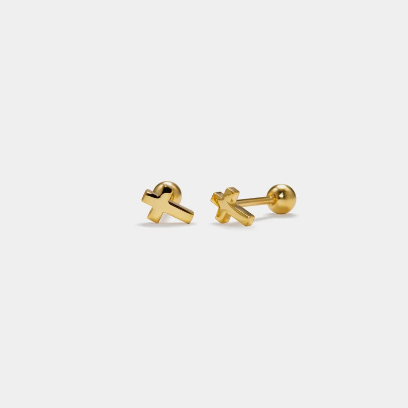 Dainty Cross Stud Earrings