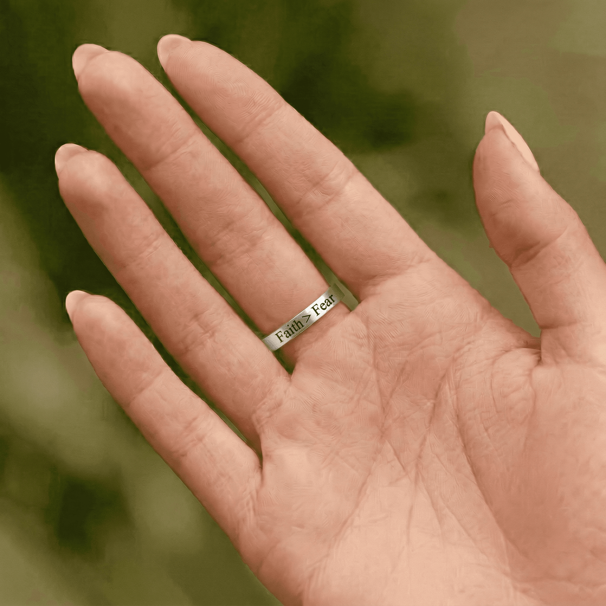 Crucifix Engraved Ring