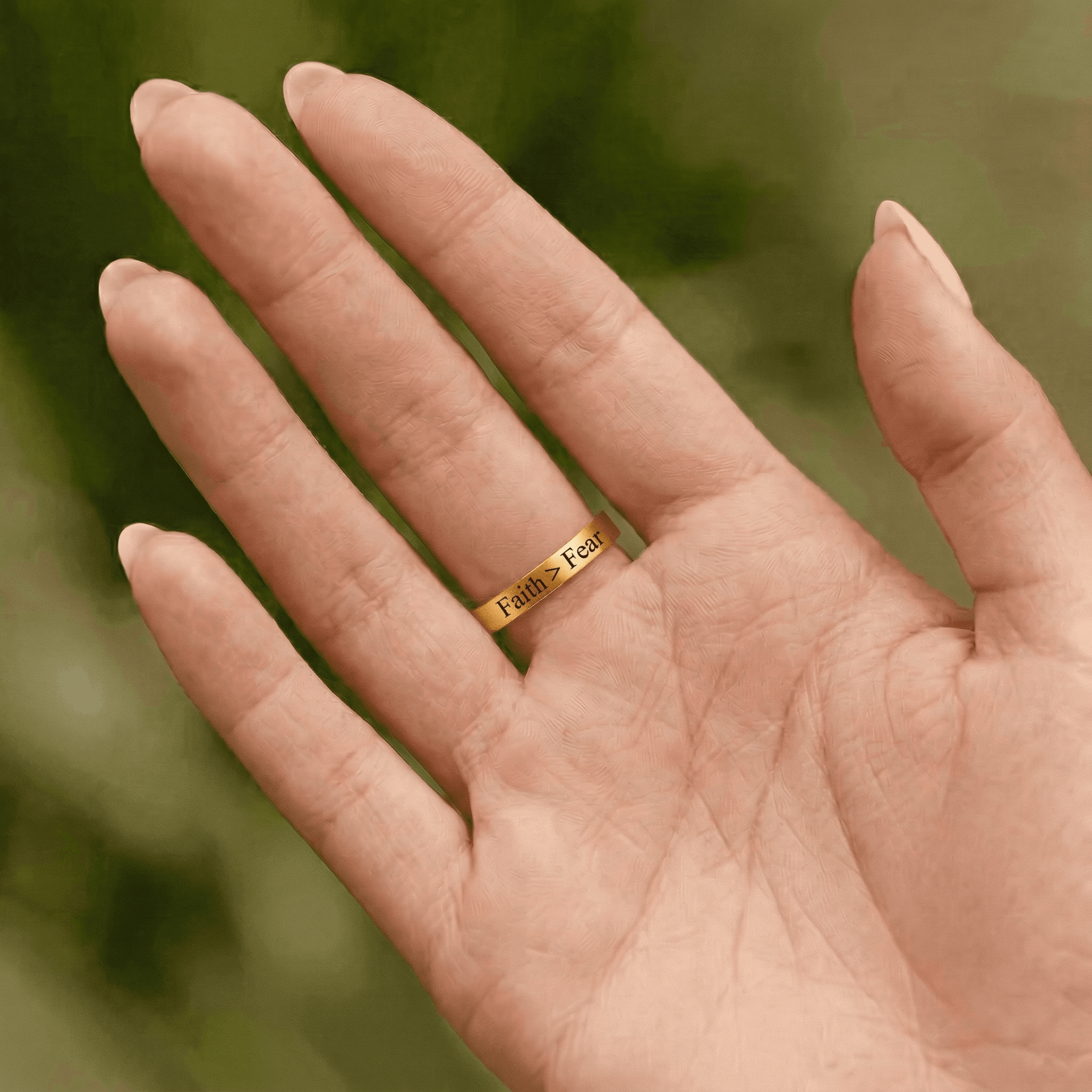 Crucifix Engraved Ring