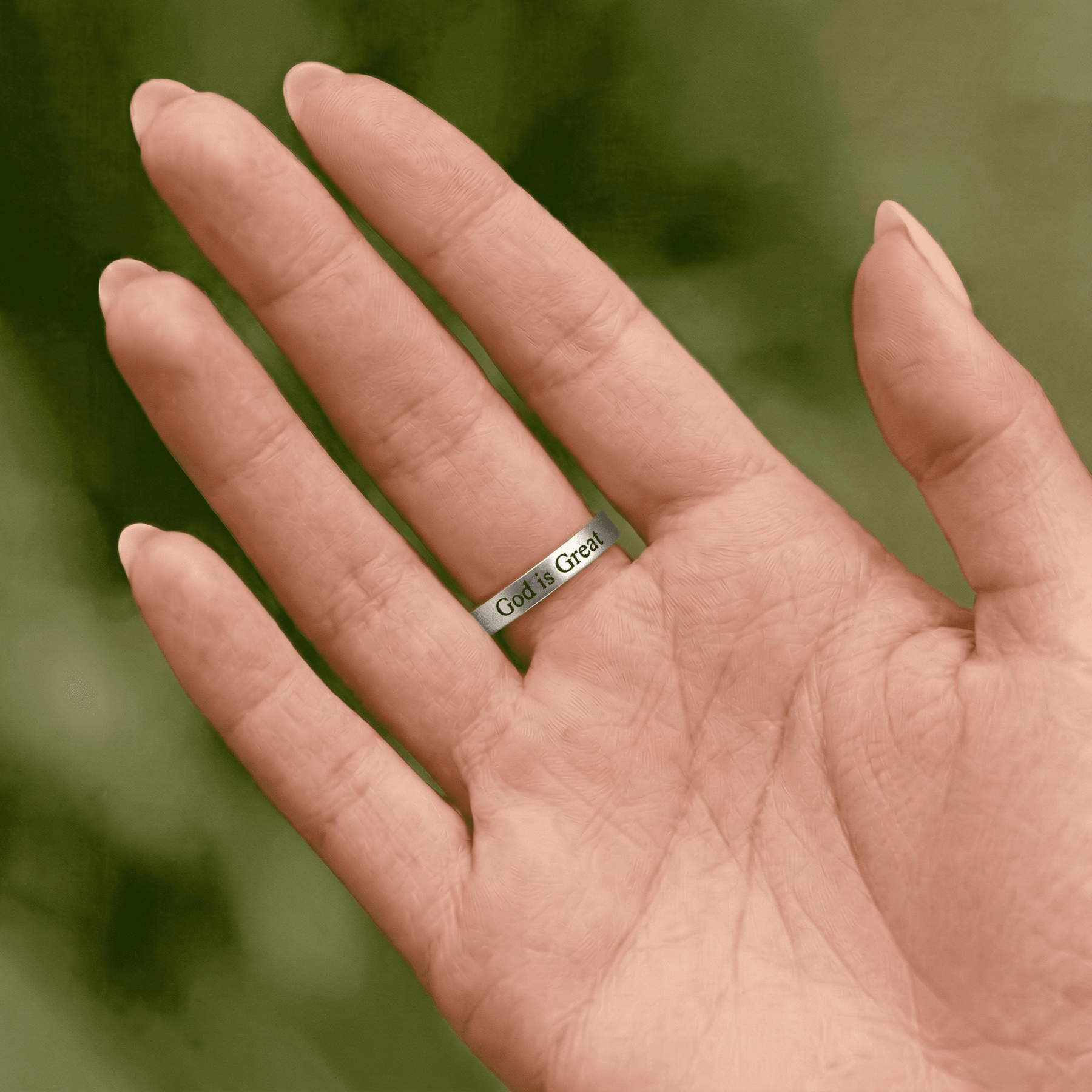 Crucifix Engraved Ring