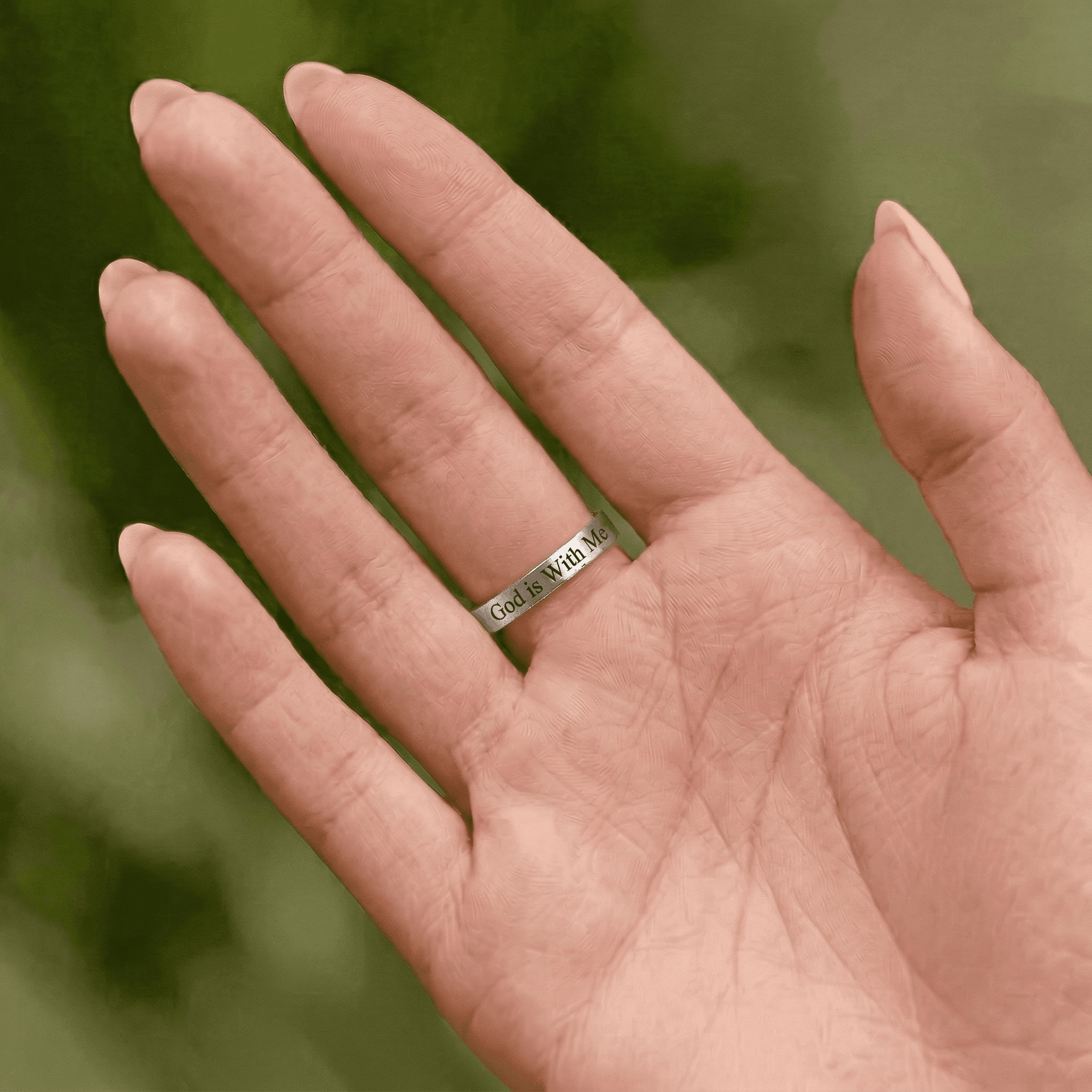 Crucifix Engraved Ring