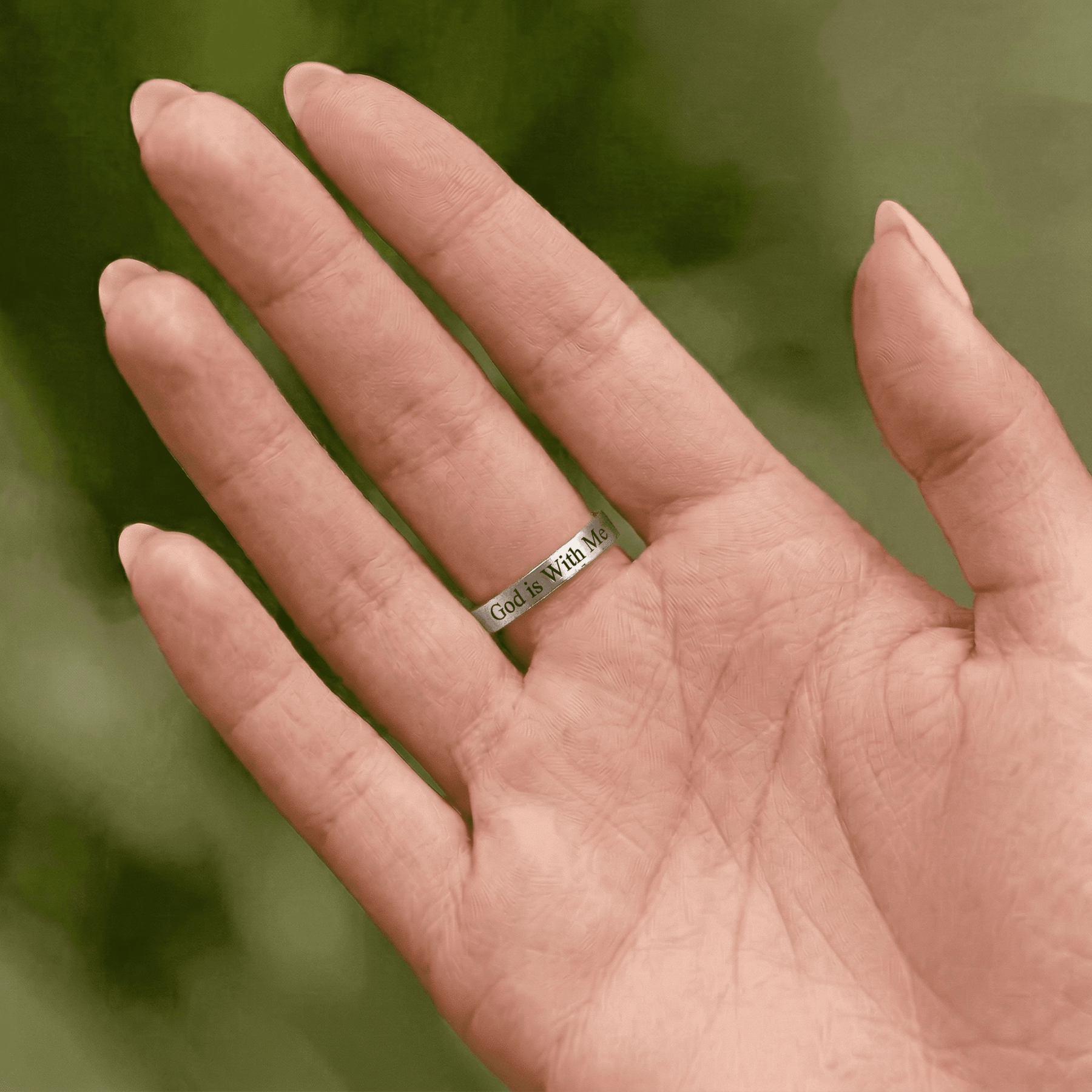 Crucifix Engraved Ring