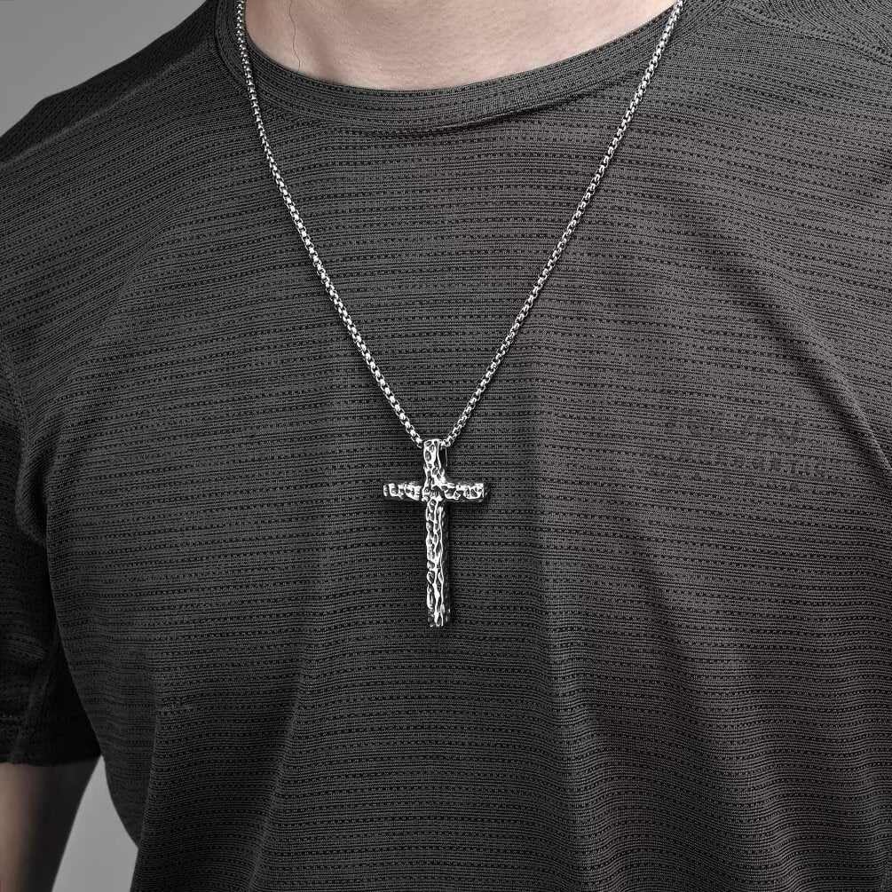 Hammered recessed cross