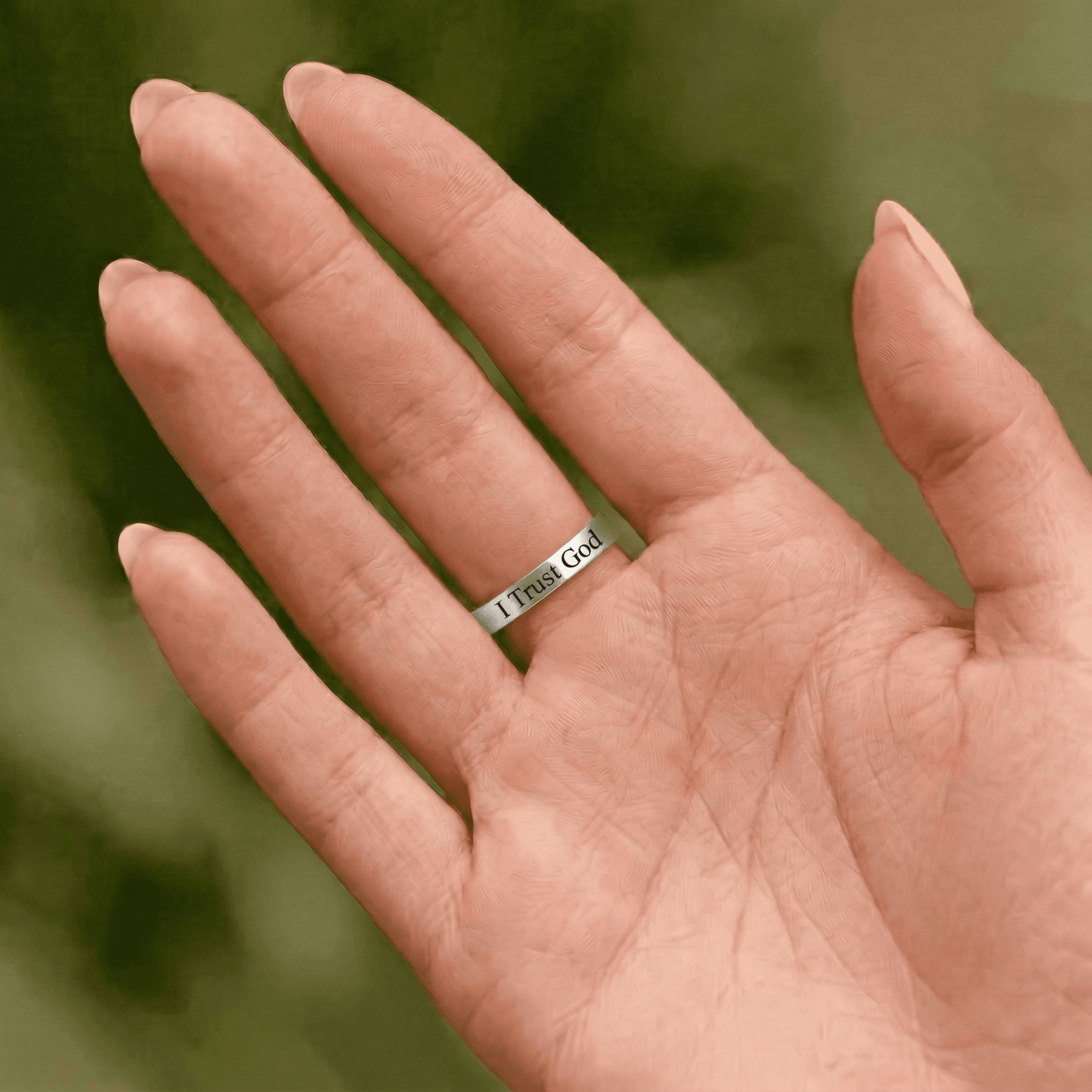 Crucifix Engraved Ring