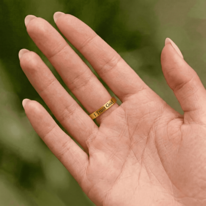 Crucifix Engraved Ring