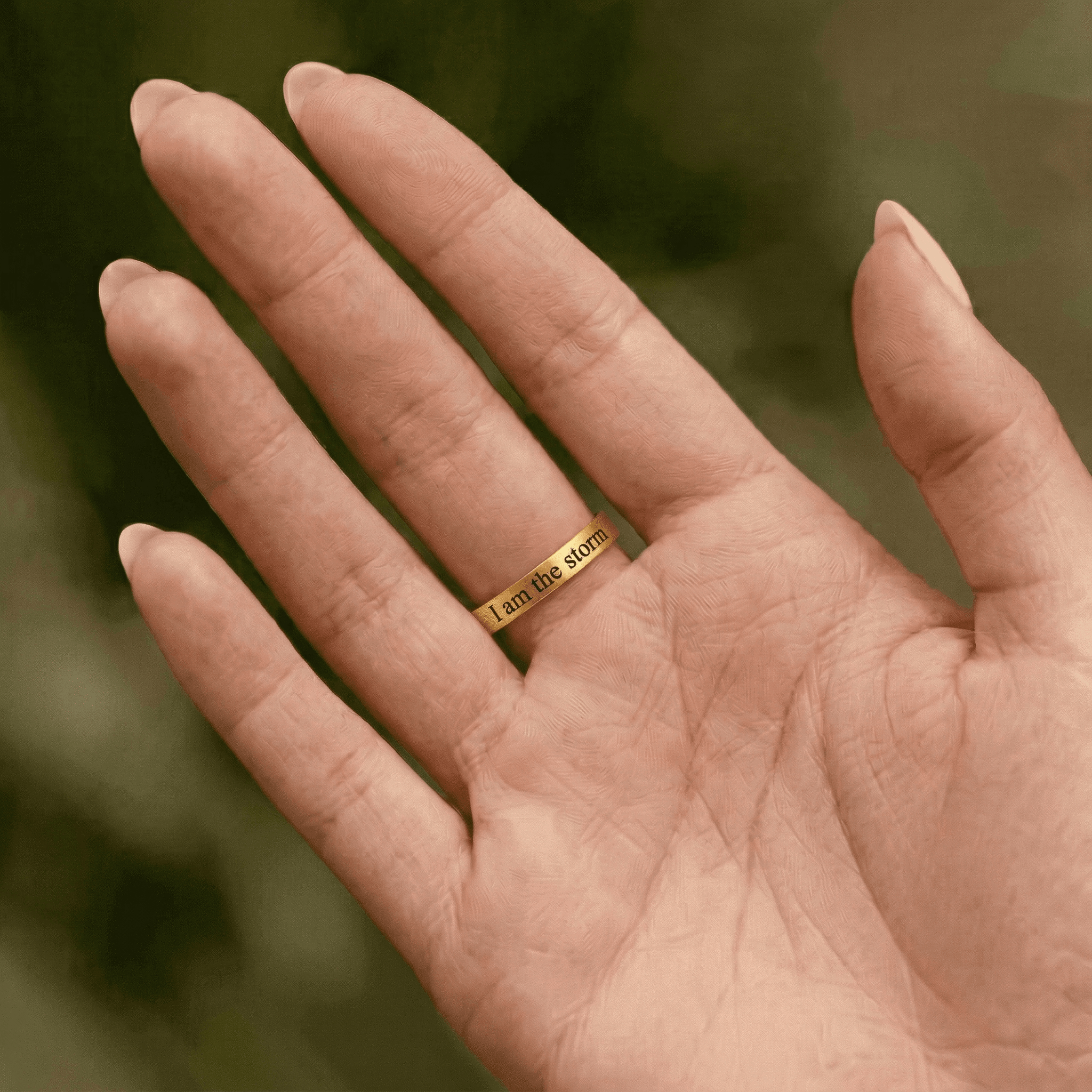 Crucifix Engraved Ring