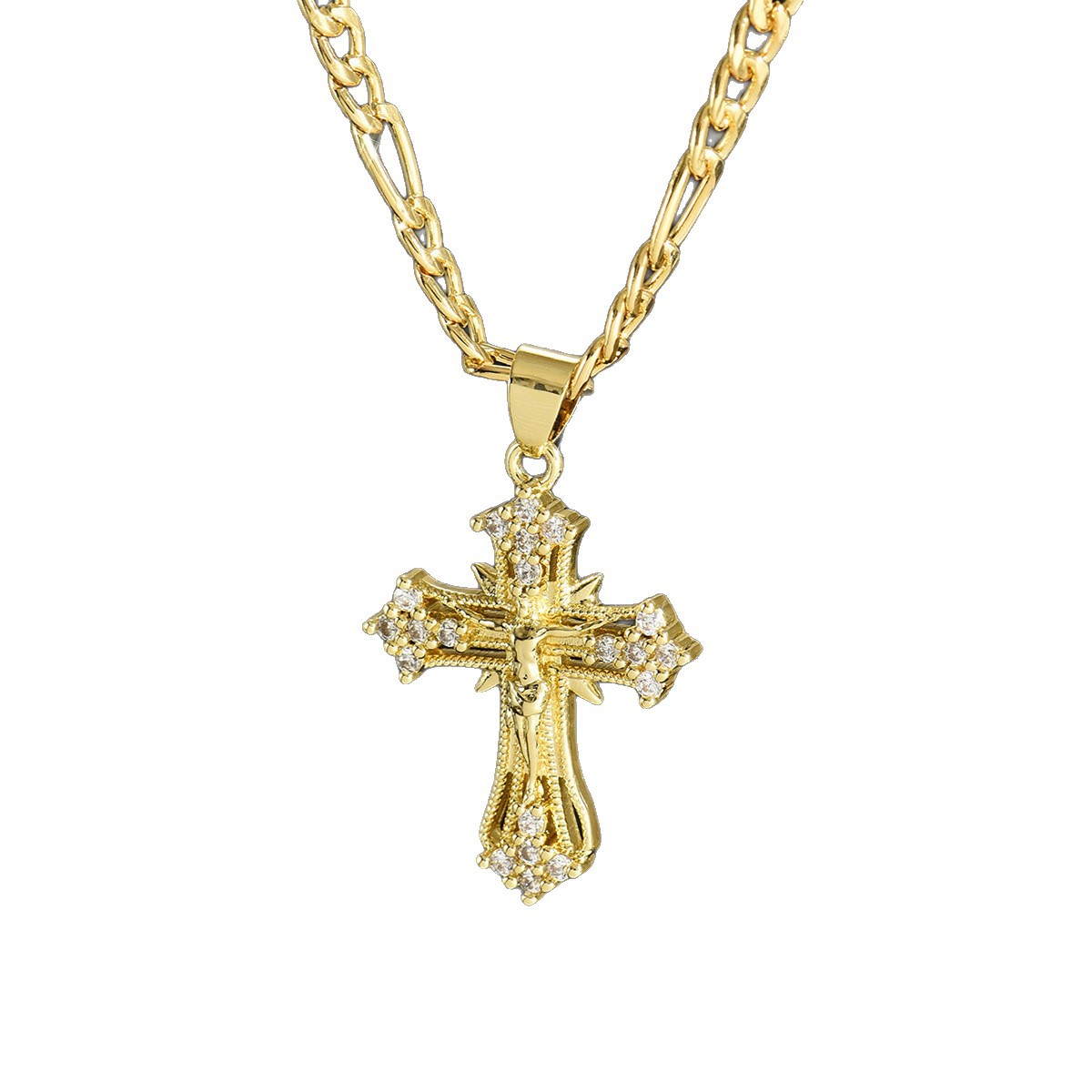 Golden Savior Crucifix Necklace