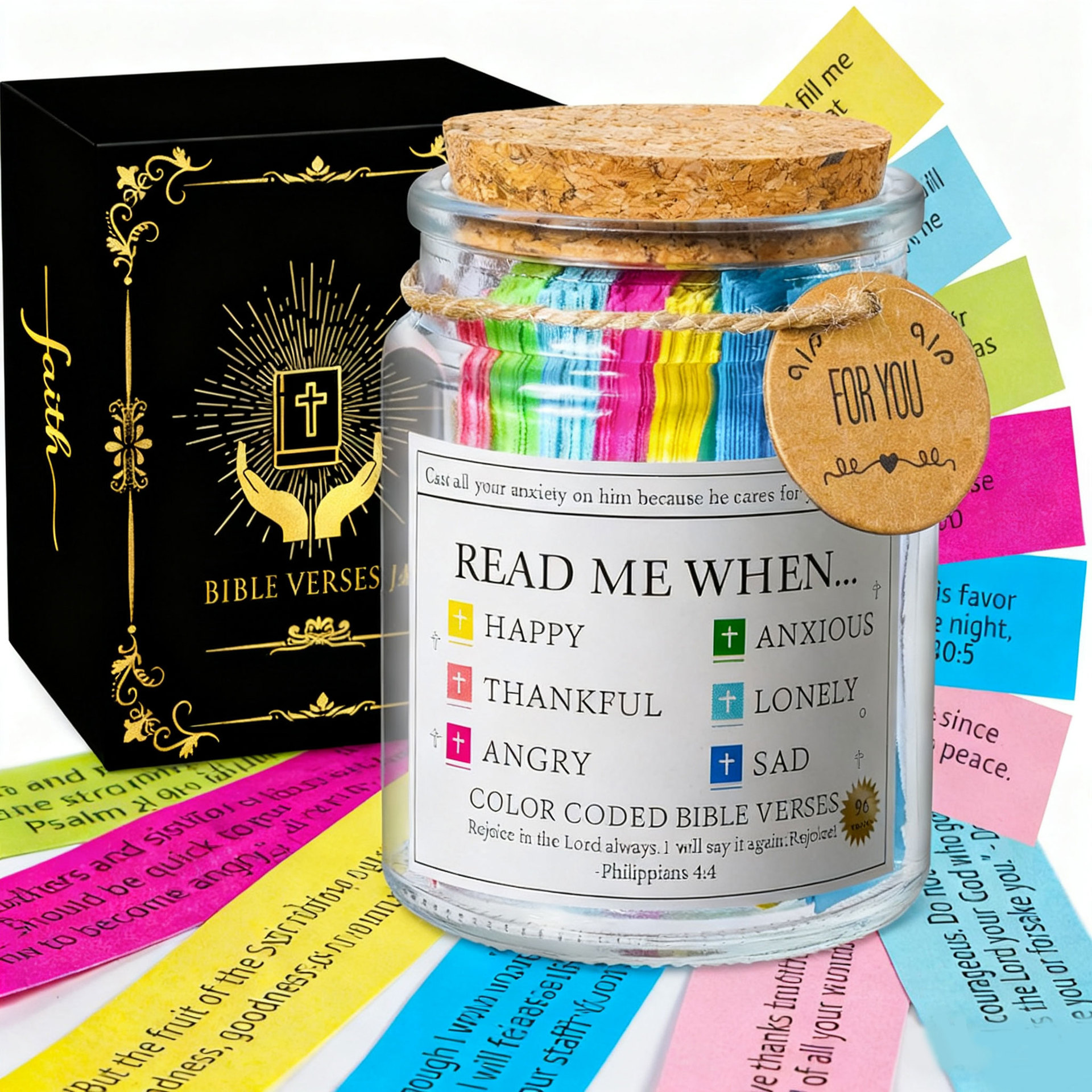 Handmade 90 Day Bible Verses Jar