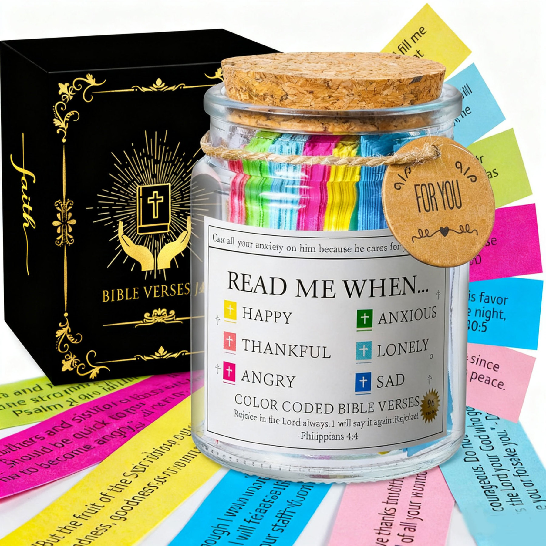 Handmade 90 Day Bible Verses Jar