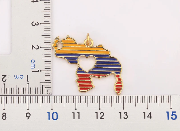 Venezuela Zircon Map Pendant Necklace