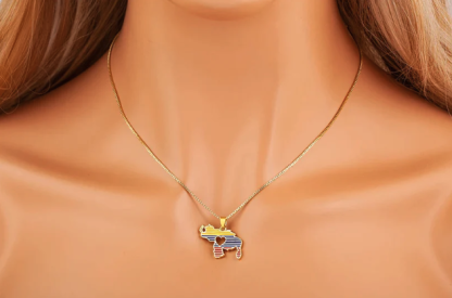 Venezuela Zircon Map Pendant Necklace