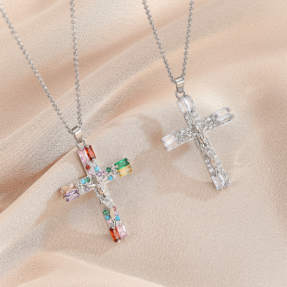 Crucifix Necklace Colored Faith