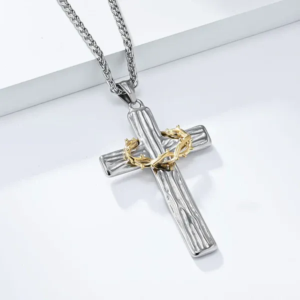 Crown Of Thorns Cross Necklace