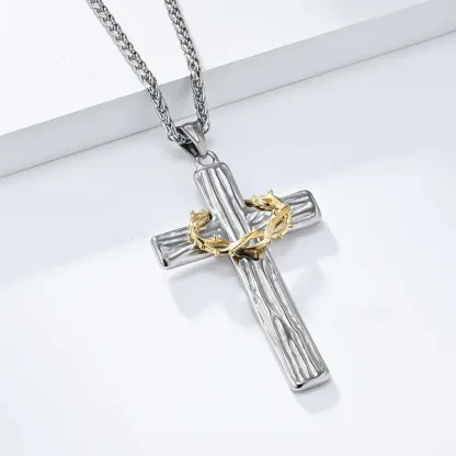 Crown Of Thorns Cross Necklace