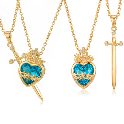 The Sacred Heart & Sword Necklace