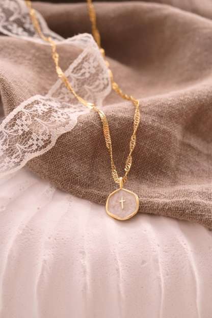 Gold Plated Waterproof Enamel Cross Pendant Necklace, Tiny Cross Necklace, Religious Necklace,Christmas Gift for her, Christian Gift