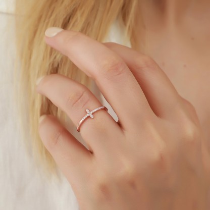 Pray Through It Christianity Cross Ring