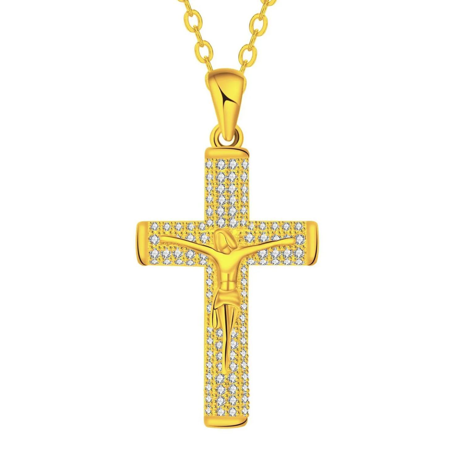 卡漫其跨境新款首飾鑲嵌復古十字架時尚高級感項鍊女個性百搭飾品