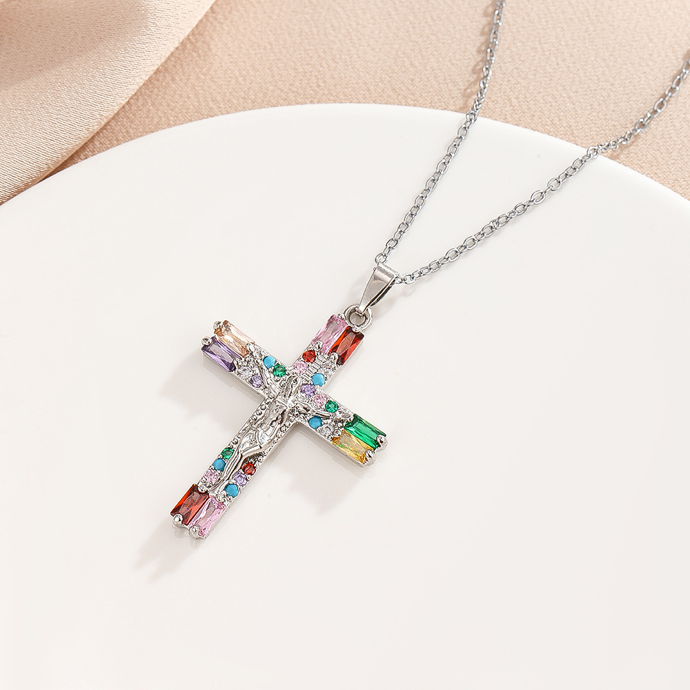 Crucifix Necklace Colored Faith