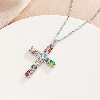 Crucifix Necklace Colored Faith