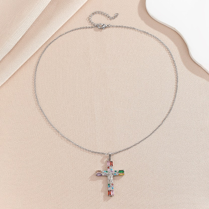 Crucifix Necklace Colored Faith