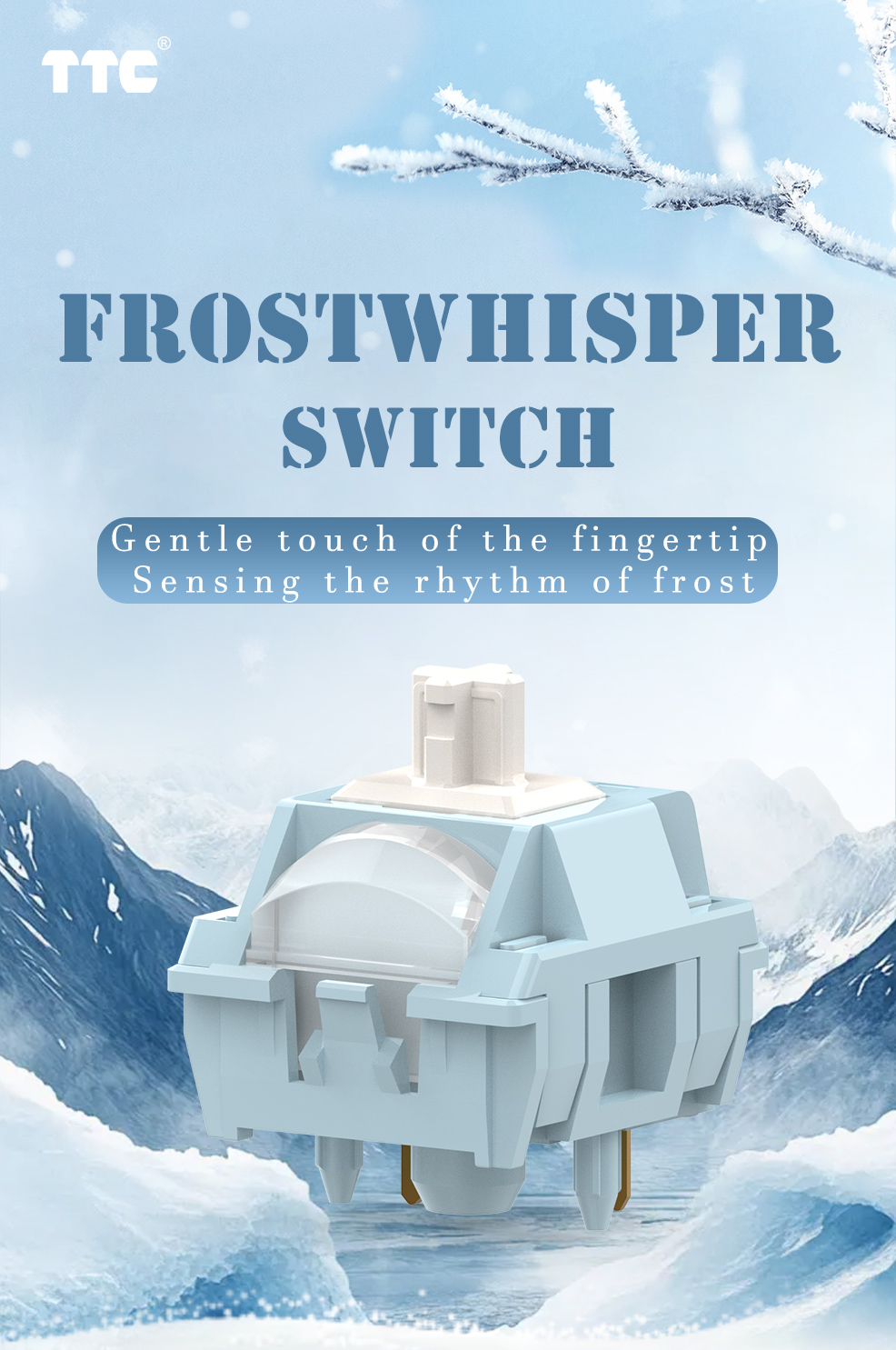 TTC Frost Whisper Switch, Linear Factory Pre-lube Mechanical Keyboard Switch-HiFi Style