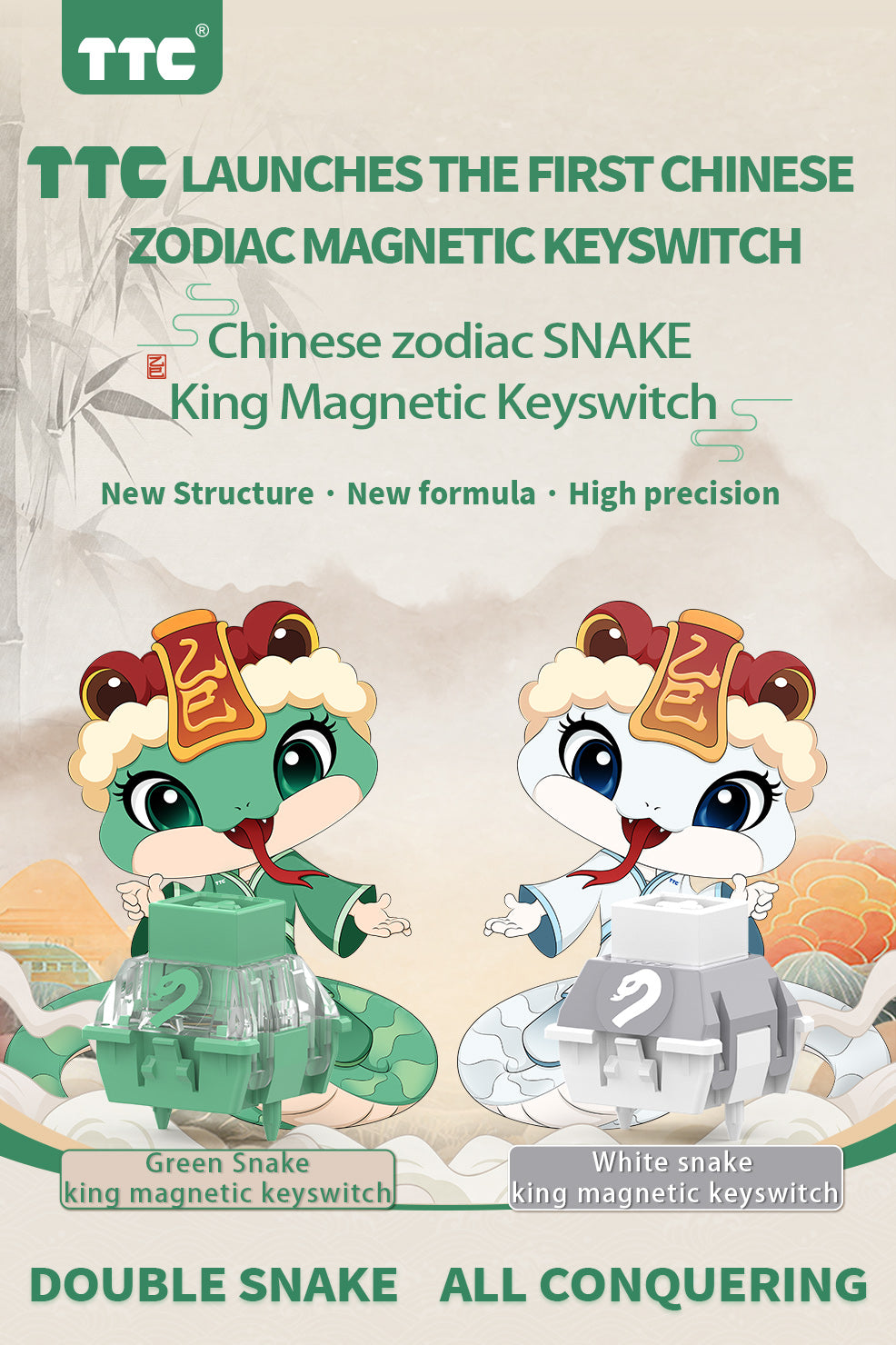 TTC KOM White Snake 白蛇万磁王軸 63個 TTC Zodiac Snake Magnetic Switch – TTC Switch