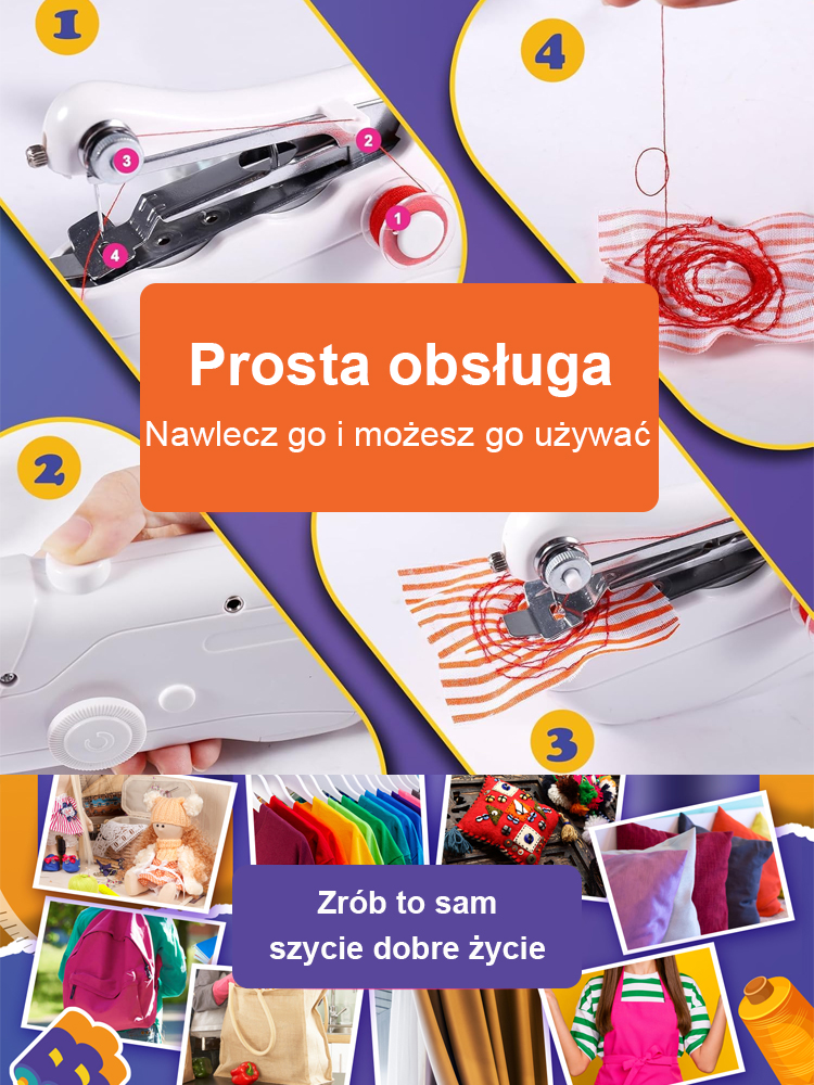 Wielofunkcyjna ręczna mini maszyna do szycia 