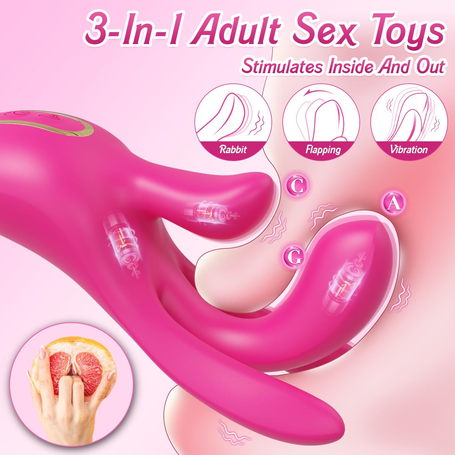 😍3 in 1 Stimulation G Spot and Clitoral  -  Female Adult Toy✨