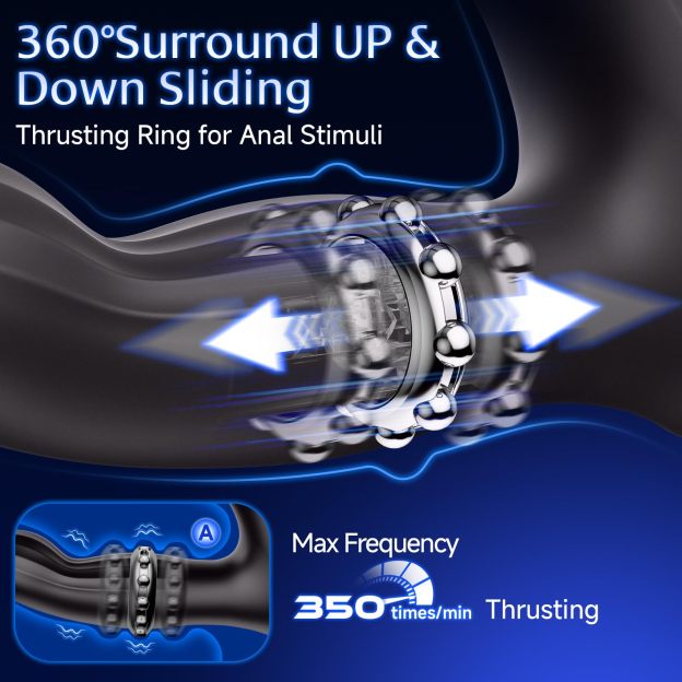 🔥Brandneues, per App steuerbares Prostata-Massagegerät, Analspielzeug mit Gleitring, Analplug-Penisring mit 9 Vibrationsstufen.💪