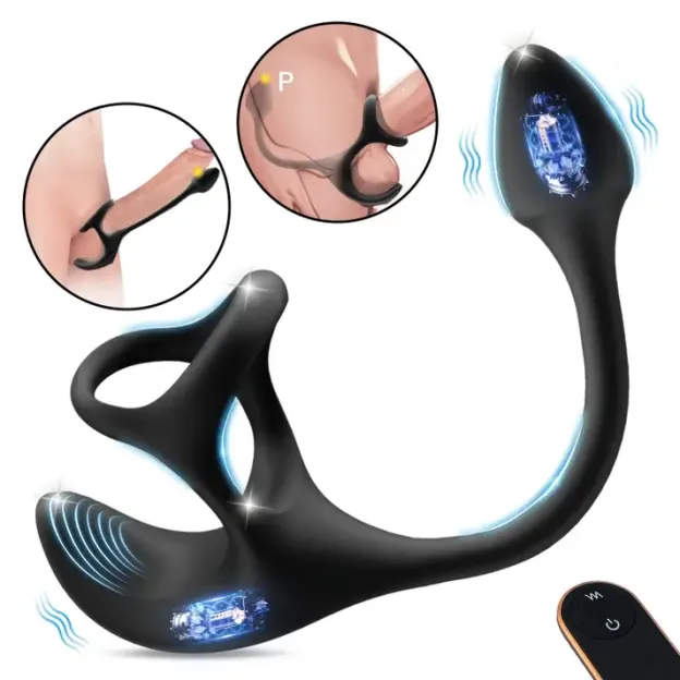 💥BIG-SALE😍99 Speed-controlled anal plug vibrator, testicular massage penile ring vibrator
