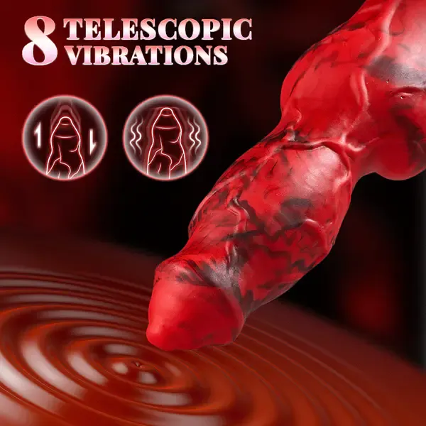 👑Heating 8 Telescopic Vibrations Knotted Beastly Dildo💖