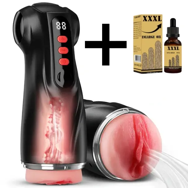 Medusa-3 Sleeves Pocket Pussy Penis Pump with 9 Sucking & 9 Vibrating Male Masturbator