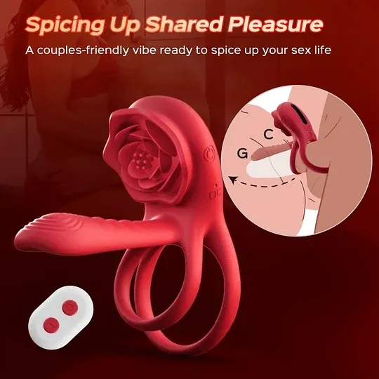 💥2024 Couples Carnival Series-👑Double penis ring adult rose toy