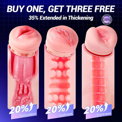Medusa-3 Sleeves Pocket Pussy Penis Pump with 9 Sucking & 9 Vibrating Male Masturbator