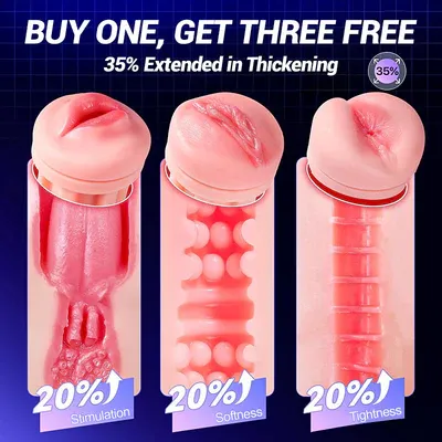 Medusa-3 Sleeves Pocket Pussy Penis Pump with 9 Sucking & 9 Vibrating Male Masturbator