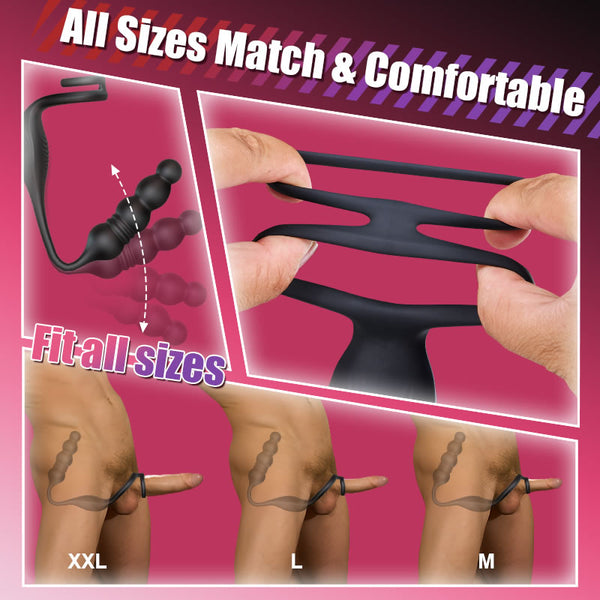 🏆2025 Hot Selling Product - 😍Thrust Vibration Prostate Massager with Cock Ring