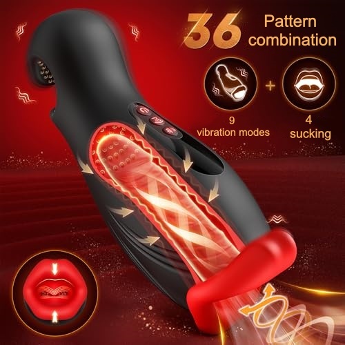9 vibration modes and 4 suction modes; an oral sex simulating male masturbator.